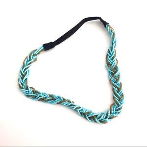 😇 Teal and Gold Braided Headband